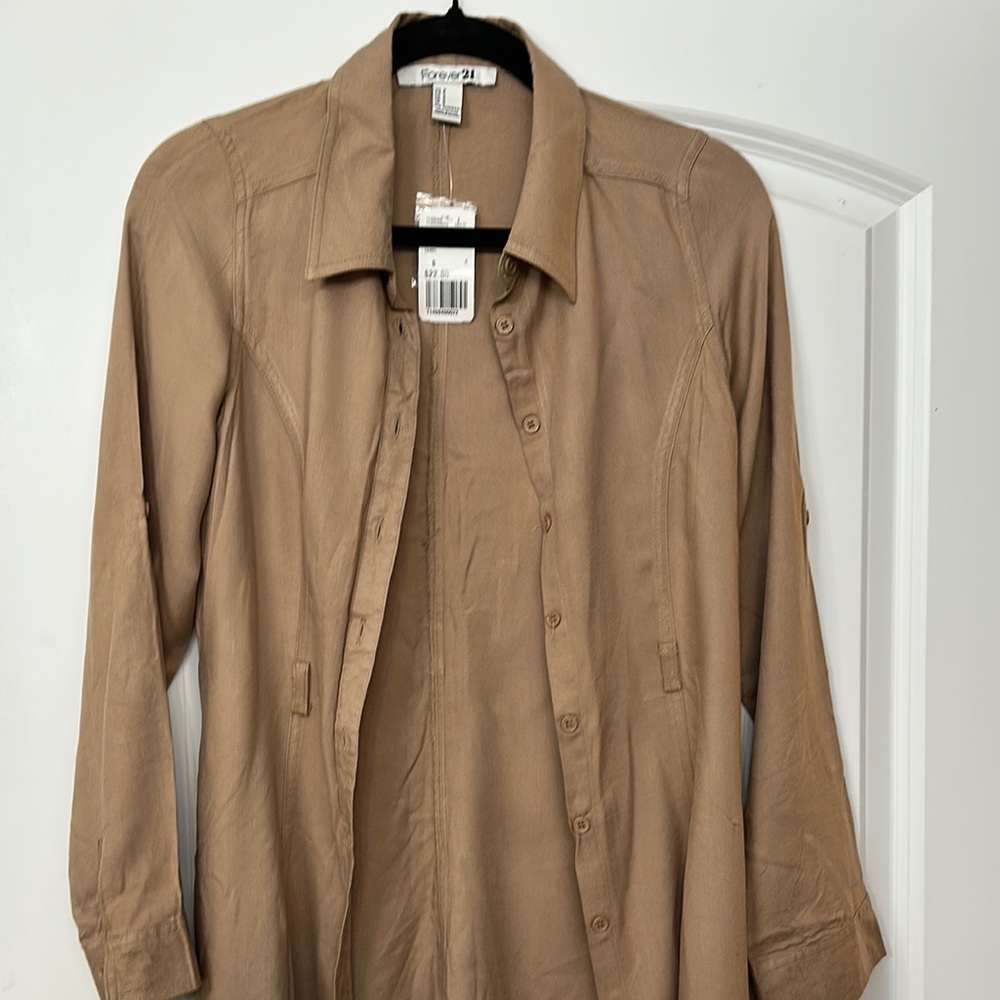 Forever 21 Light Brown Long Sleeve Shirt